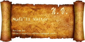 Nyúli Valter névjegykártya